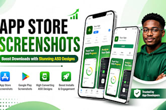 create high converting app store and google play screenshot designs for aso