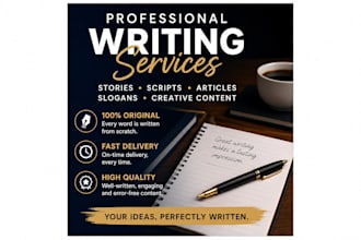 write original stories, scripts, articles, slogans
