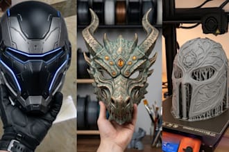 sculpt 3d mask 3d helmet cosplay armour halloween 3d print and paint mask
