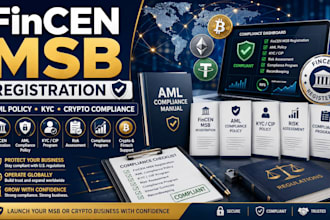 register your fincen msb, prepare aml policy, and crypto compliance documents