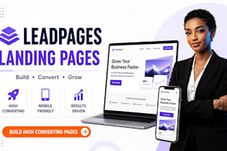 design leadpages landing page, sales funnel, lead generation and automation