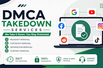 remove, takedown facebook, insta, tiktok, youtube, google search