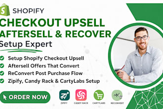 setup shopify checkout upsell aftersell reconvert zipify candy rack cartylabs
