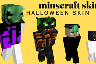 create a unique minecraft halloween skin spooky and themed pixel art