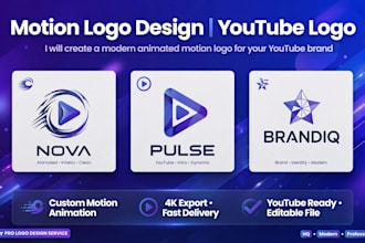 design motion design  and youtube logo design for brand