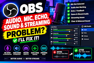 fix obs audio, mic, echo, sound and streaming problems
