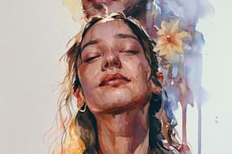 draw outstanding watercolor portrait