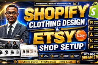 design shopify clothing store, etsy digital products, etsy shop, shopify store