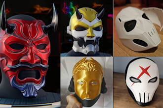 custom 3d mask helmet model, print and paint wearable cosplay mask anime mask