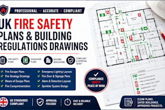 do UK fire safety plans and building regulations drawings for approval