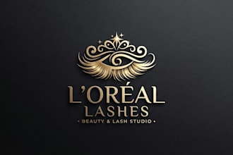 design a luxury eyelash logo for beauty and lash brand