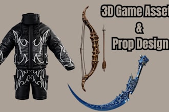 do 3d game ready assets model, low poly game props, 3d game assets, 3d props
