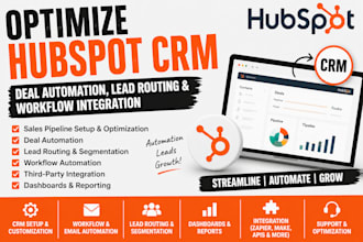 optimize hubspot CRM, deal automation, lead routing and workflow integration