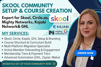 setup skool community circle so kajabi ghl course creation