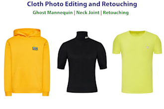 do cloth photo editing, ghost mannequin, neck joint and retouching service