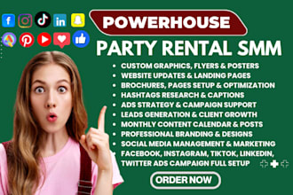 design bounce house party rental website booqable event rental photo booth leads