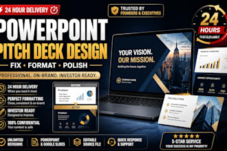 do urgent powerpoint presentation design and pitch deck formatting