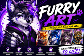 draw a digital silly fursona doodle commission