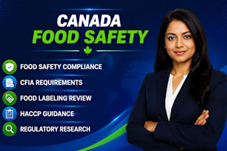 help with canada food safety compliance, health regulations, food labeling, cfia