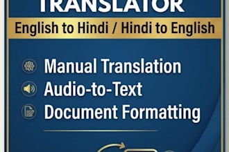 do perfect english to hindi translation and audio transcription