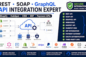 do rest soap graphql webhook api integration shopify hubspot crm erp payment api