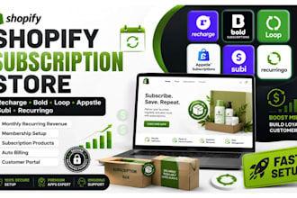 setup shopify subscription store with bold recharge subi loop recurringo appstle