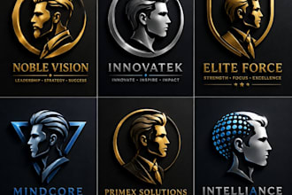 design modern 3d metallic business logo and brand identity