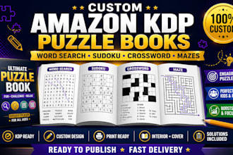 create custom word search sudoku puzzle activity books for amazon KDP