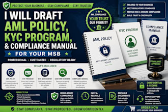 draft aml policy, kyc program, and compliance manual for your msb