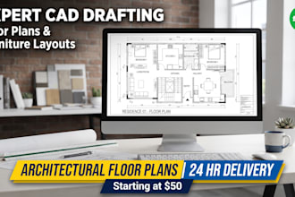 redraw architectural floor plans with furniture layout in autocad
