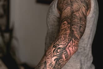 create a tattoo design of tattoo sleeve