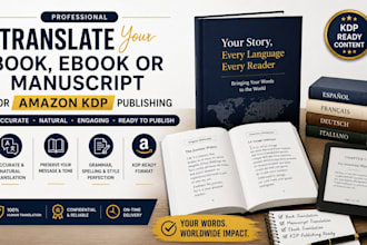 translate your book, ebook or manuscript for amazon kdp publishing