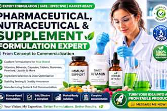 develop pharmaceutical nutraceutical and supplement formulations with testing