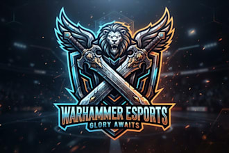design a bold crossed swords logo for gaming and esports