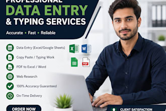 do accurate data entry, copy paste, exel, abd web research