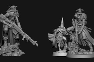sculpt 3d warhammer, 3d miniature, 3d figurine, 3d tabletop dnd for 3d printing
