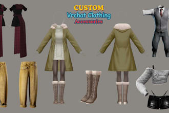 design custom vrchat accessories, vrchat clothing, props pc and quest compatible