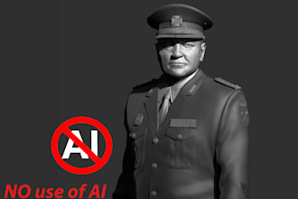 high quality sculpt, 3d model, character, statue for printing no ai