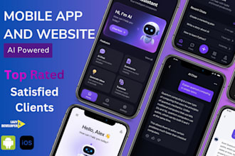 ai mobile app, ai website and custom ai software