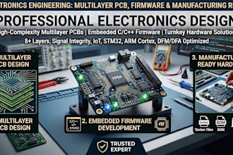design multilayer pcb, embedded firmware, and manufacturing ready hardware