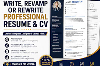 write, revamp or rewrite professional resume and cv