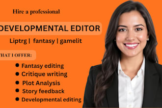developmental edit your litrpg, gamelit, copy edit progression fantasy web novel