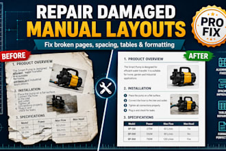 repair your broken or damaged instruction manual layout