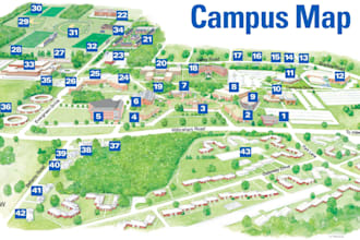 design campus maps, wayfinding maps, university maps, school maps and site maps