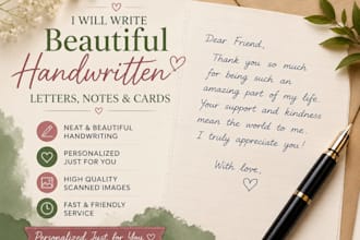 write beautiful handwritten letters, notes and cards