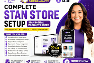 12 hours sales guarantee complete stan store setup, stan digital products store