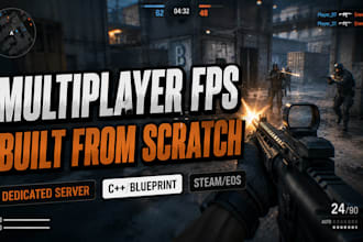 build a multiplayer fps game in unreal engine with dedicated server support