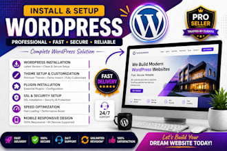 install and setup wordpress with professional theme, plugins and SSL