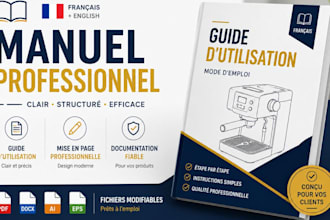 design a professional product manual, user guide and instruction manual
