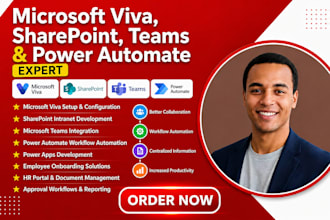 build microsoft viva, sharepoint intranet and power automate
